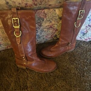 COACH Women's High Brown Leather Women's Boots Size 9M